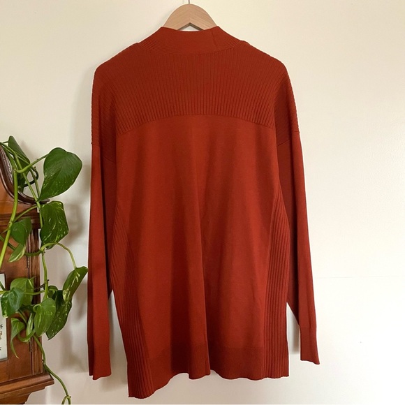 NWOT Time and Tru Orange Open Front Cardigan Sweater w/ Long Sleeves and… - Picture 10 of 11